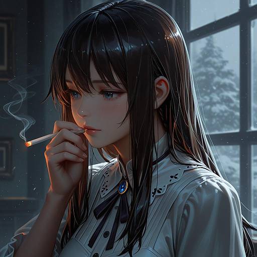 Illustration of Elizabeth f. beurling, world witches series in the style of Guweiz