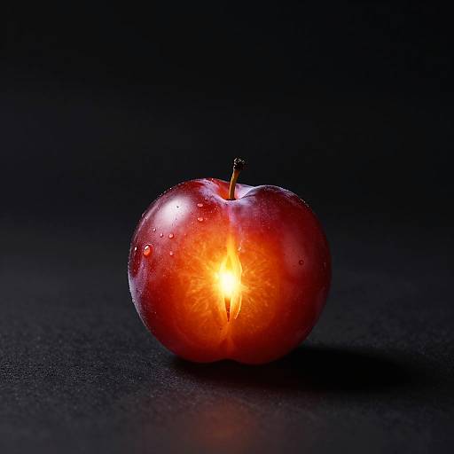 Photorealistic Glowing Plum Still Life