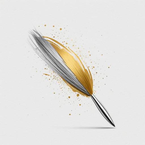 Golden and Silver Brush Stroke Creativity Symbol