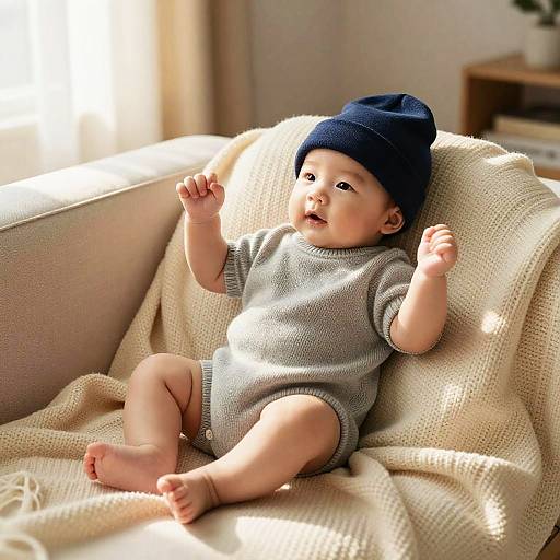 Cozy Infant Portrait in Golden Hour