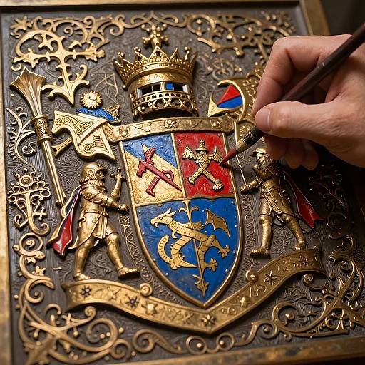 Intricate Medieval Family Crest Design