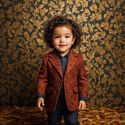 Smiling Toddler in Patterned Jacket