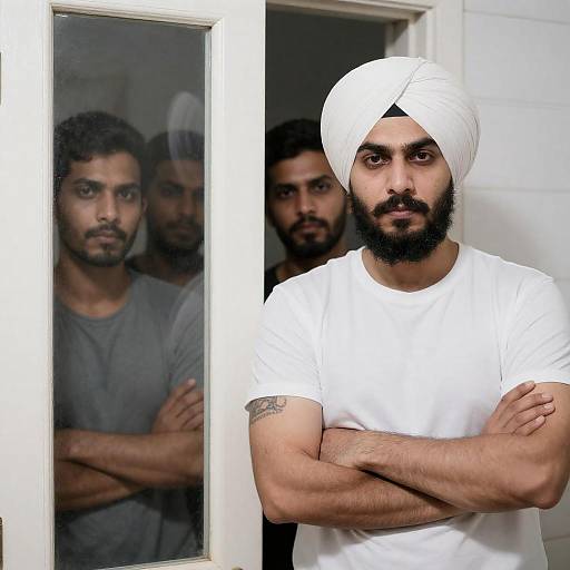 Intense Portrait with Reflective Elements