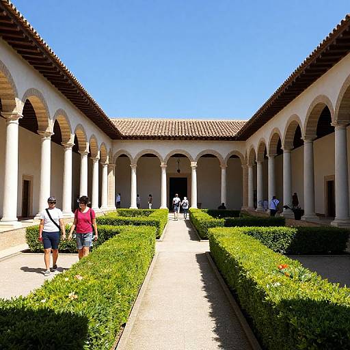 Sunlit Courtyard with Colonnades