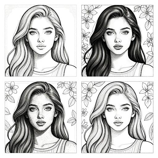 Realistic Woman Coloring Pages Collection