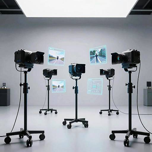Futuristic AI Photo Studio Setup