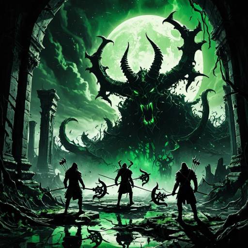 Shadow Archers Defending Against Demonic Entity