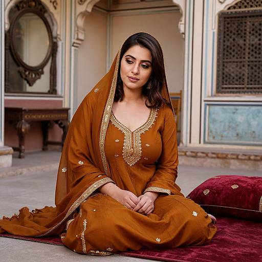 Indian Woman in Traditional Sherwani