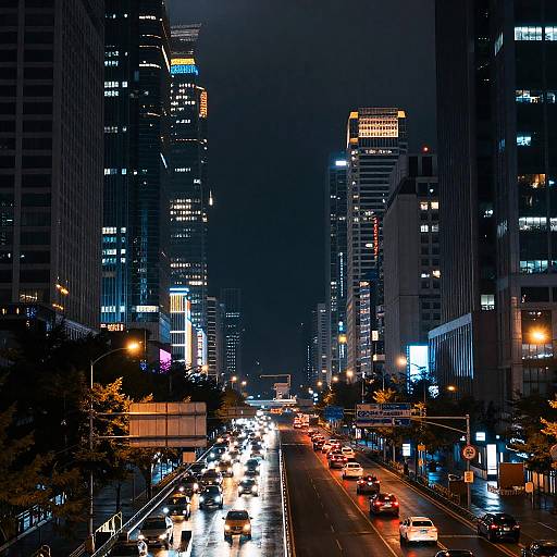 Futuristic Urban Night Skyline