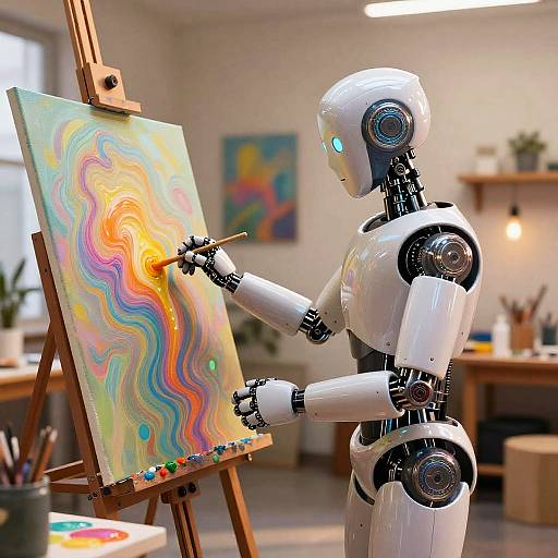 Imaginative AI Robot Artist Studio