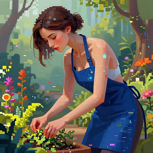 Cybergardener in Indigo Blue Apron