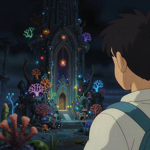 Over the Shoulder Bioluminescent Coral Cathedral