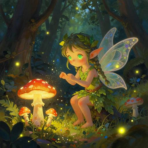 Ethereal Forest Sprite in Enchanted Woodland