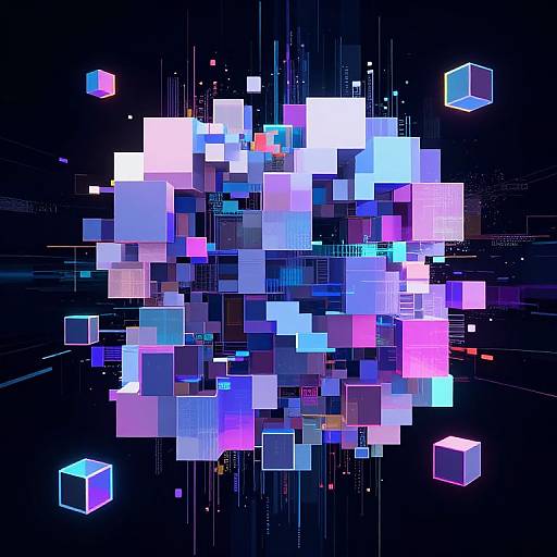 Pixelated Abstract Geometric Art