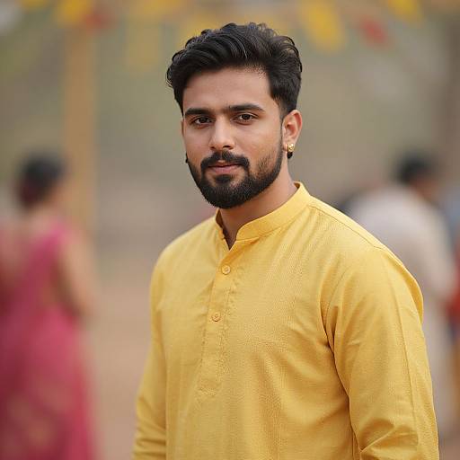 Realistic Groom in Haldi Mehndi Dress