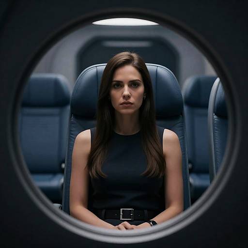 Futuristic Woman in Aircraft Seat