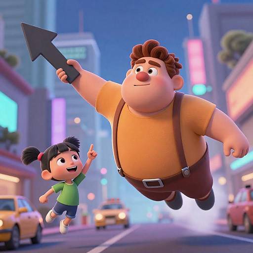 Animated Adventure in a Neon City