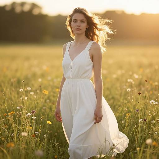 Sunlit Meadow Impressionist Portrait