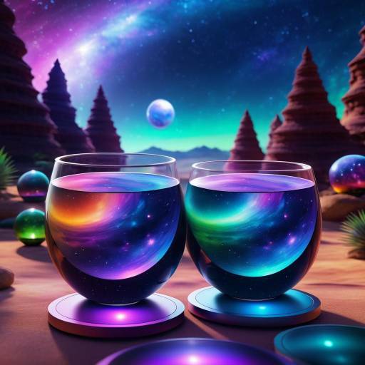 Galaxy Reflection in Chakra Colored Cupping Glasses