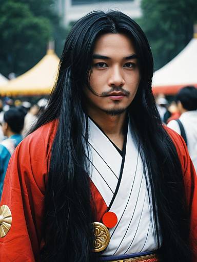 Realistic Asian Long Hair Cosplay Portrait
