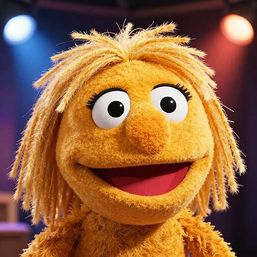 Close-Up Blonde Muppet Puppet
