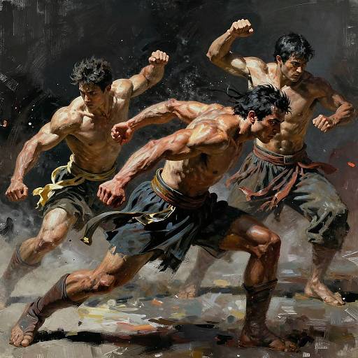 Dynamic Heroic Action Scene Art