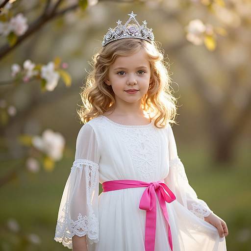 Enchanting Blonde Girl in Magical Garden