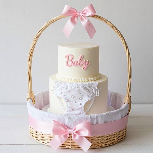 Two-Tier Baby Girl Nappy Cake