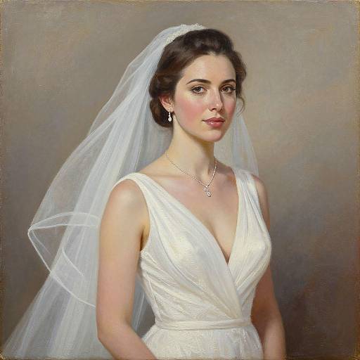 Elegant Bridal Portrait in Oil
