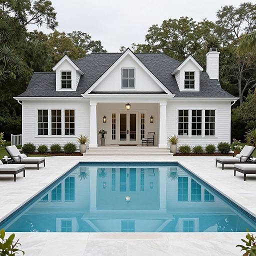 Elegant Classic Pool House Exterior
