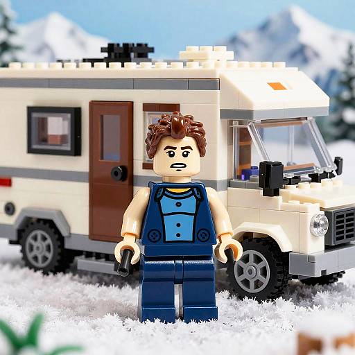 Realistic LEGO Tony Stark in Snow