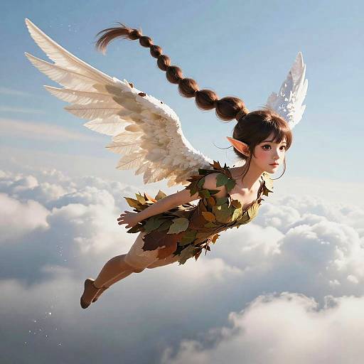 Cinematic Fawn Waifu in Flight