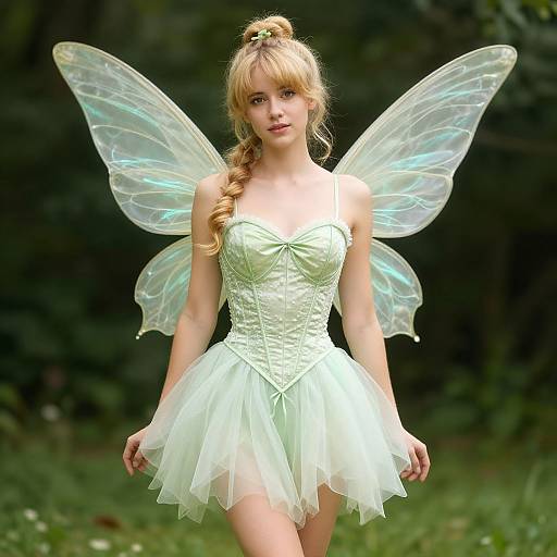 Tinkerbell-Inspired Corset Dress Pose
