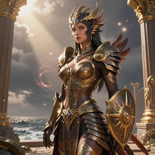 Majestic Gryphon Paladin at Sunset