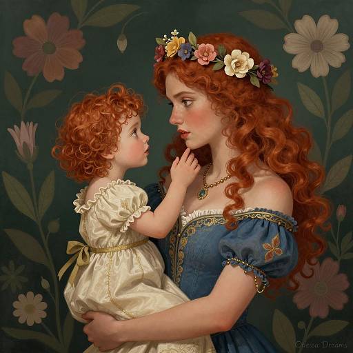 Fantasy Portrait of Mother and Child