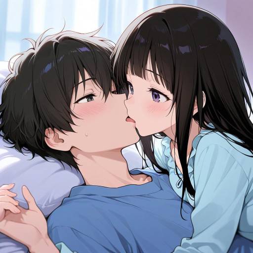 Romantic Scene with Colorful Characters