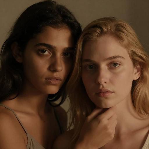Intense Cinematic Portrait of Two Women