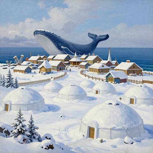 Water Tribe Village in Snowy Tundra