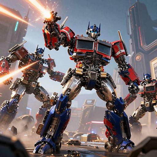 Optimus Prime's Son in Futuristic Battle
