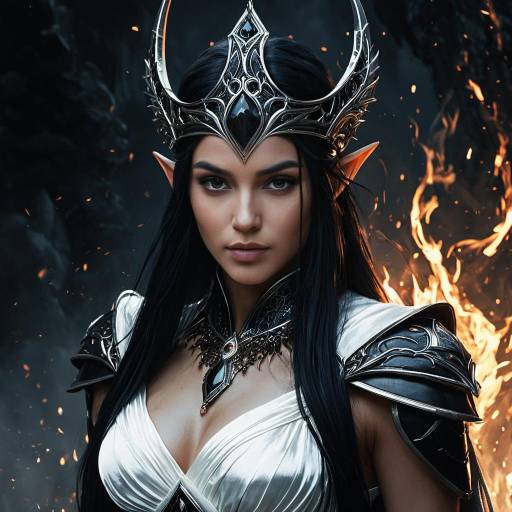 Dark Elven Queen in Ornate Battle Armor