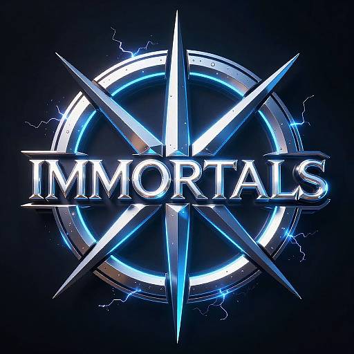 Futuristic Neon Immortals Logo