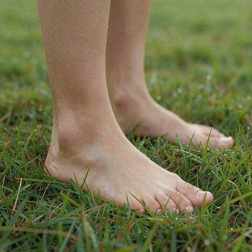 Photorealistic Barefoot on Dewy Grass