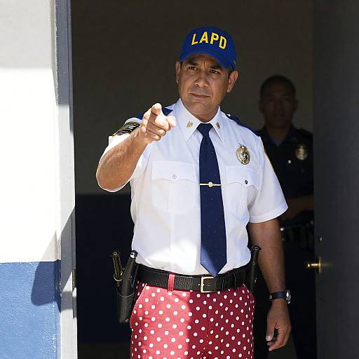 Quirky LAPD Officer in Doorway