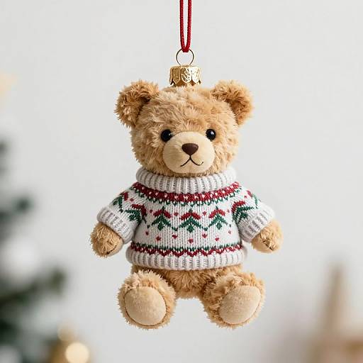 Whimsical Teddy Bear Christmas Ornament