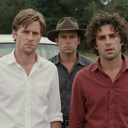 Three Men in a Natural Outdoor Scene