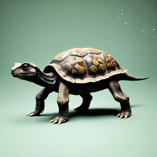 Realistic Solo Tortoise on Green Background Realistic Solo Tortoise on Green Background