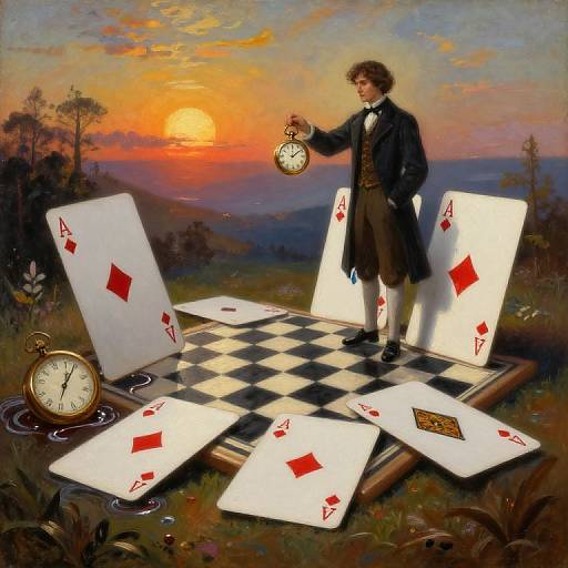 Surreal Dreamscape with Melting Timepieces