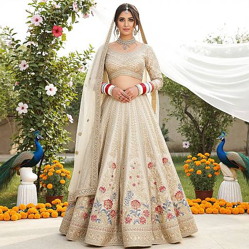 Elegant Punjabi Wedding Lehenga Portrait