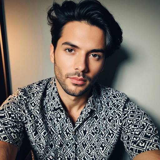 Stylish Man Selfie in Patterned Shirt