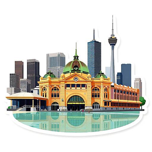 Modern Vector Illustration of Melbourne